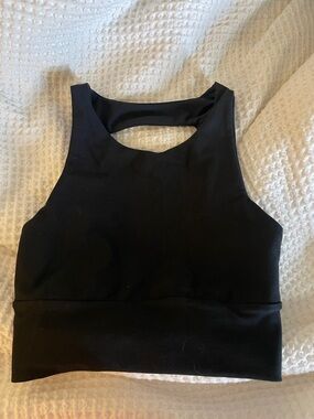 BECCA Black High-Neck Cutout Sports Bralette